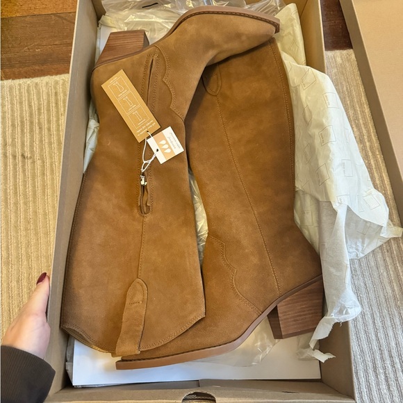 Dolce Vita Tan Heeled Boots - Picture 2 of 4